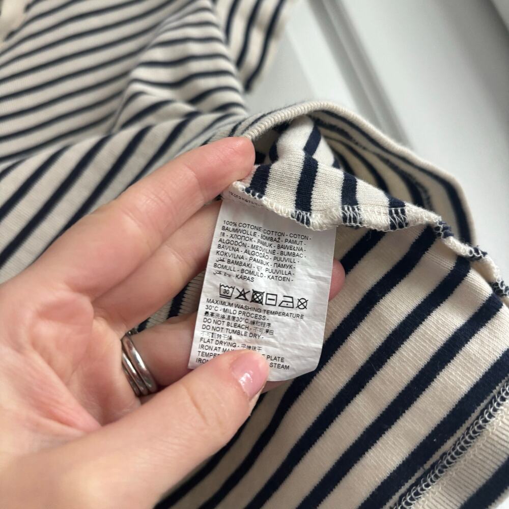 Les Copains Italy Striped Knit Top T-Shirt Blue White Fits US S/M (Tag IT XXL) - Picture 8 of 9